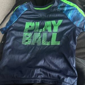 Koala Kids Navy and Lime 'Play Ball' Tee